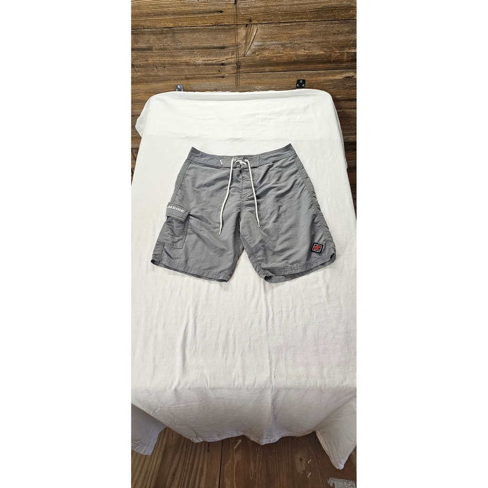 Dakine Hawaii Surf Co Mens Gray Board Shorts Cargo Pocket Size 32 Swim Trunks